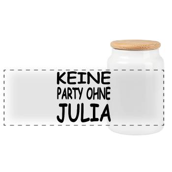 Julia - Panorama Keksdose mit Holzdeckel - Weiß - Vorne