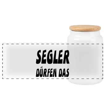 Segler - Panorama Keksdose mit Holzdeckel - Weiß - Vorne