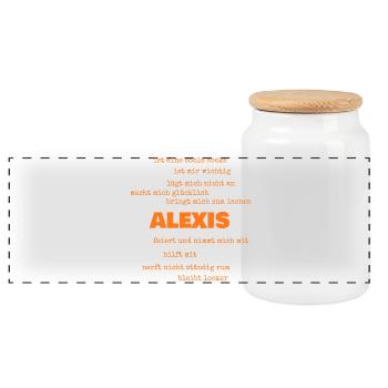 Alexis - Panorama Keksdose mit Holzdeckel - Weiß - Vorne