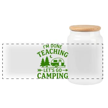 T-Shirt Pensionierter Lehrer-Campingkarawane - Panorama Keksdose mit Holzdeckel - Weiß - Vorne