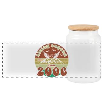 20th Birthday Living Legend since VIN 04/2006 - Panoramic Cookie Jar with Wooden Lid - white - Front
