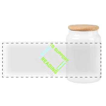Je travaille pour soutenir mon logo de livres sur la dépendance à la lecture - Boîte à biscuits avec couvercle en bois - blanc - Devant