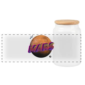 Mars – Weltraumserie - Panorama Keksdose mit Holzdeckel - Weiß - Vorne