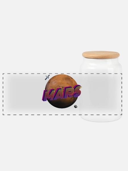 Mars – Weltraumserie - Panorama Keksdose mit Holzdeckel - Weiß