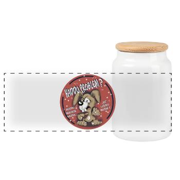 Haddu Problem - Panorama Keksdose mit Holzdeckel - Weiß - Vorne