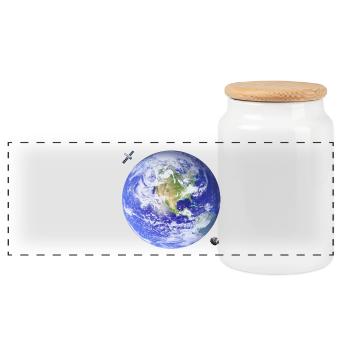 Planète Terre - Boîte à biscuits avec couvercle en bois - blanc - Devant