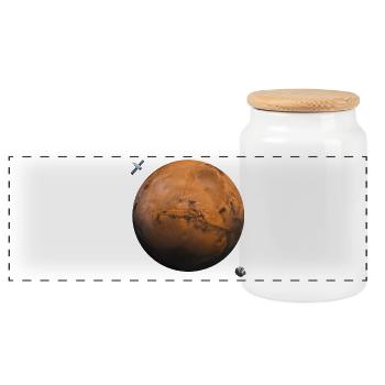 Planet Mars - Panorama Keksdose mit Holzdeckel - Weiß - Vorne