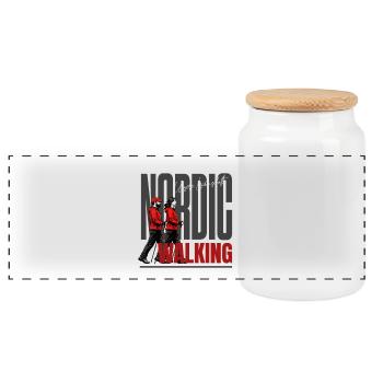 Nordic Walking Shirt - Panoramic Cookie Jar with Wooden Lid - white - Front