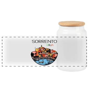 Sorrento Kampanien - Panorama Keksdose mit Holzdeckel - Weiß - Vorne