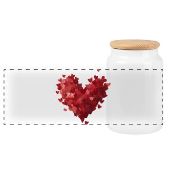 Cœur de Cœurs de Brosse - Boîte à biscuits avec couvercle en bois - blanc - Devant