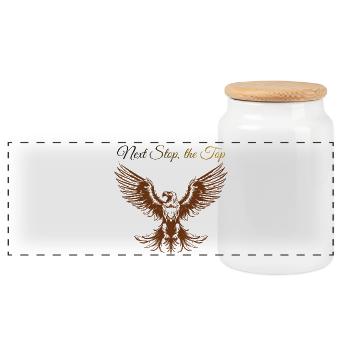 Sigura design: Next Step, the Top - Panoramic Cookie Jar with Wooden Lid - white - Front
