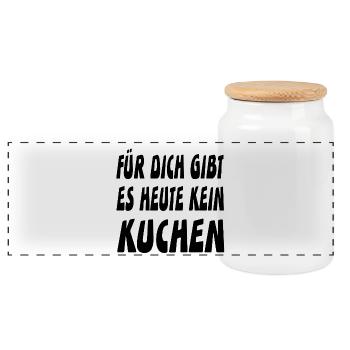 Kuchen - Panorama Keksdose mit Holzdeckel - Weiß - Vorne