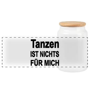Tanzen - Panorama Keksdose mit Holzdeckel - Weiß - Vorne
