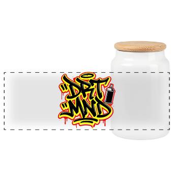 DRTMND Street Art, Dortmund Ruhrpott Shirt, hoodie - Panorama Keksdose mit Holzdeckel - Weiß - Vorne