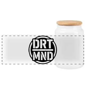 DRTMND, T-shirt de la région Ruhr Dortmund Street Art Area, Sac - Boîte à biscuits avec couvercle en bois - blanc - Devant