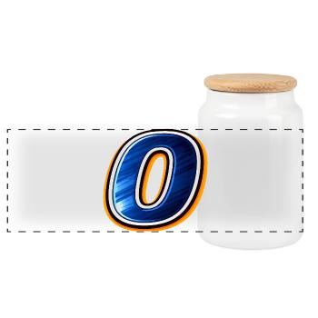 Number 0 Football Jersey Design Sporty Style - Panoramic Cookie Jar with Wooden Lid - white - Front