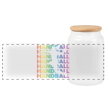 Joueur de handball - Boîte à biscuits avec couvercle en bois - blanc - Devant