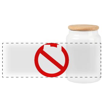 Anti AI Anti Machine Learning Say No to AI Stop AI - Panoramic Cookie Jar with Wooden Lid - white - Front