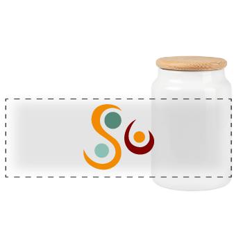 Yoga design_5 - Boîte à biscuits avec couvercle en bois - blanc - Devant