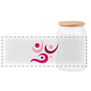 Yoga design_7 - Boîte à biscuits avec couvercle en bois - blanc - Devant