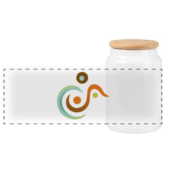 Yoga design_11 - Boîte à biscuits avec couvercle en bois - blanc - Devant