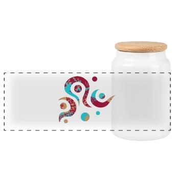Yoga design_18 - Boîte à biscuits avec couvercle en bois - blanc - Devant