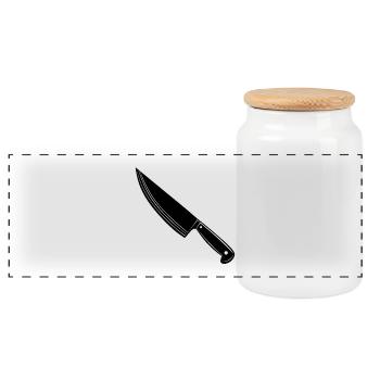 Cook Knife - Panoramic Cookie Jar with Wooden Lid - white - Front
