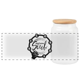 Northern Soul Records - Panoramic Cookie Jar with Wooden Lid - white - Front
