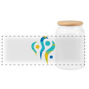 Yoga design_24 - Boîte à biscuits avec couvercle en bois - blanc - Devant