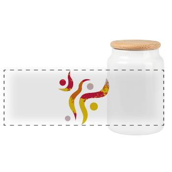 Yoga design_21 - Boîte à biscuits avec couvercle en bois - blanc - Devant
