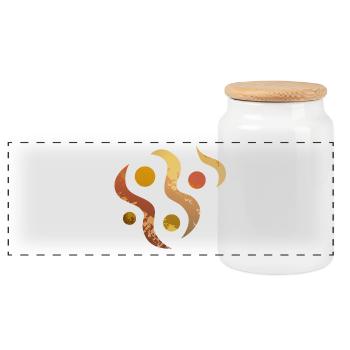 Yoga design_29 - Boîte à biscuits avec couvercle en bois - blanc - Devant