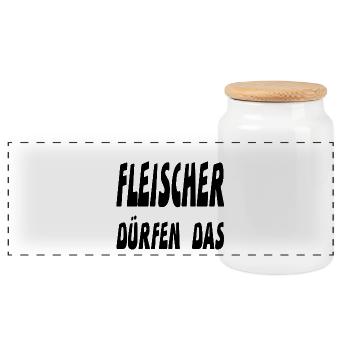 Fleischer - Panorama Keksdose mit Holzdeckel - Weiß - Vorne