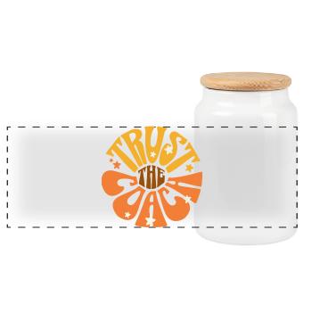 Tennis Trainer Shirt, Trust the Coach hoodie, Cap - Panoramic Cookie Jar with Wooden Lid - white - Front