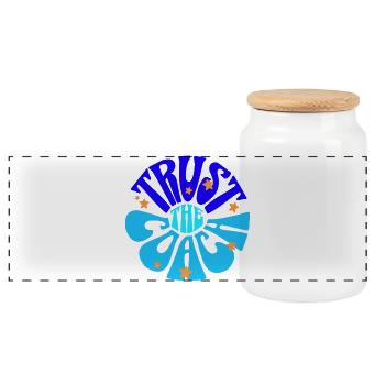 Tennis Trainer Shirt, Trust the Coach hoodie, Mug - Panoramic Cookie Jar with Wooden Lid - white - Front