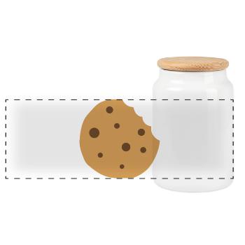 Chocolate Chip Cookie - Panoramic Cookie Jar with Wooden Lid - white - Front