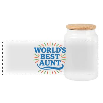 Célébration de la meilleure tante du monde - Boîte à biscuits avec couvercle en bois - blanc - Devant