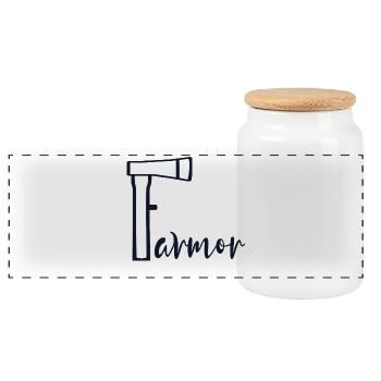 Grandma Axe - Panoramic Cookie Jar with Wooden Lid - white - Front