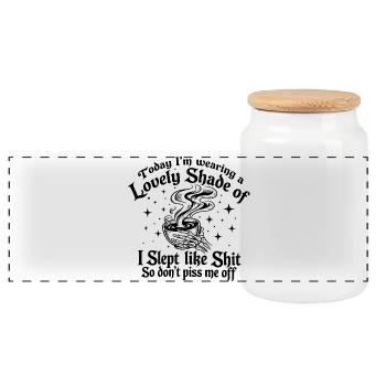 Funny Mood Tee - Panoramic Cookie Jar with Wooden Lid - white - Front