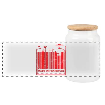 Fabriqué à Francfort - Boîte à biscuits avec couvercle en bois - blanc - Devant
