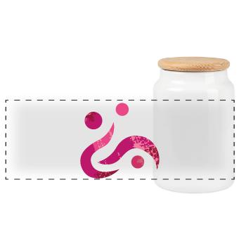 Yoga design_38 - Panoramic Cookie Jar with Wooden Lid - white - Front