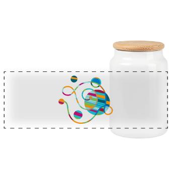 Yoga design_53 - Panoramic Cookie Jar with Wooden Lid - white - Front