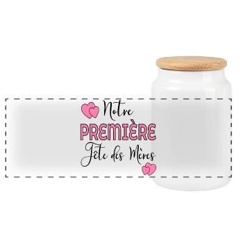 Fêtes des mères - Boîte à biscuits avec couvercle en bois - blanc - Devant