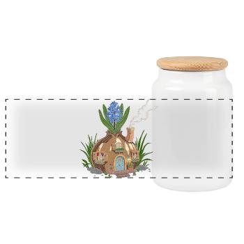Hyacinth house - Panoramic Cookie Jar with Wooden Lid - white - Front