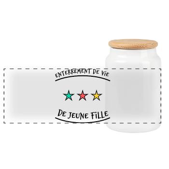 EVJF. JUST MARRIED. EVJF. SAINT VALENTIN. COUPLE.  - Boîte à biscuits avec couvercle en bois - blanc - Devant