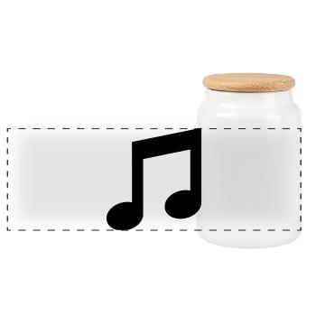 t-shirt de musique - Boîte à biscuits avec couvercle en bois - blanc - Devant