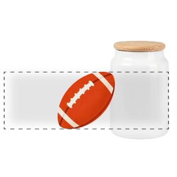 American Football Sports Trending - Panoramic Cookie Jar with Wooden Lid - white - Front