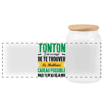 Meilleurs tontons cadeau pour tonton  - Boîte à biscuits avec couvercle en bois - blanc - Devant