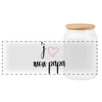 I Love My Daddy Gifts - Panoramic Cookie Jar with Wooden Lid - white - Front