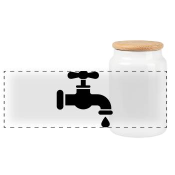 Tap - Panoramic Cookie Jar with Wooden Lid - white - Front