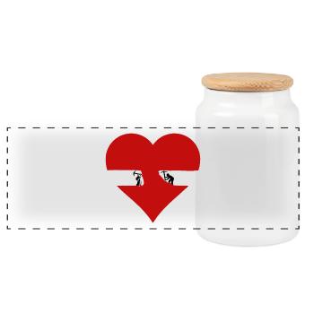 L’amour demande du travail Lien fort Ensemble Chemise - Boîte à biscuits avec couvercle en bois - blanc - Devant